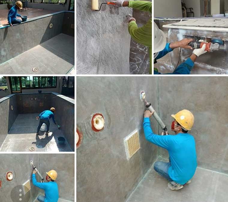 Thi công chống thấm bể bơi hiện đại